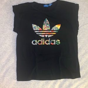 Adidas Small black muscle tee with logo